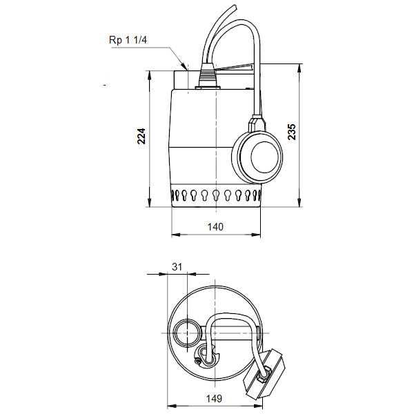 Drenažinis siurblys Unilift KP350-A-1, 5m GRUNDFOS