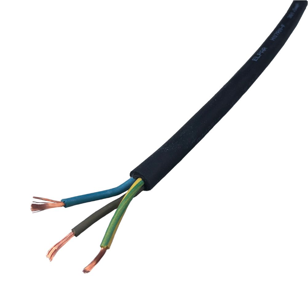 Lankstus kabelis gręžinio siurbliui su izoliacija H07 RN 3 x 1,5 mm²