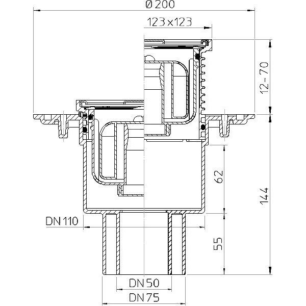 Trapas HL310 NPr su sausu sifonu PRIMUS
