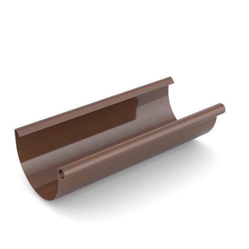 Latakas 125 / 3000 mm plastikinis rudas BRYZA