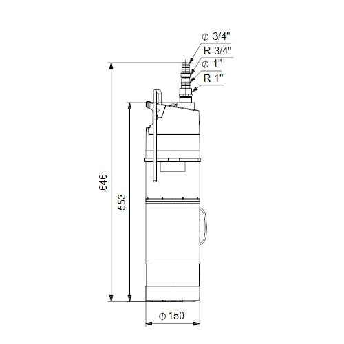 Panardinamas siurblys šuliniui SBA 3-45 A GRUNDFOS
