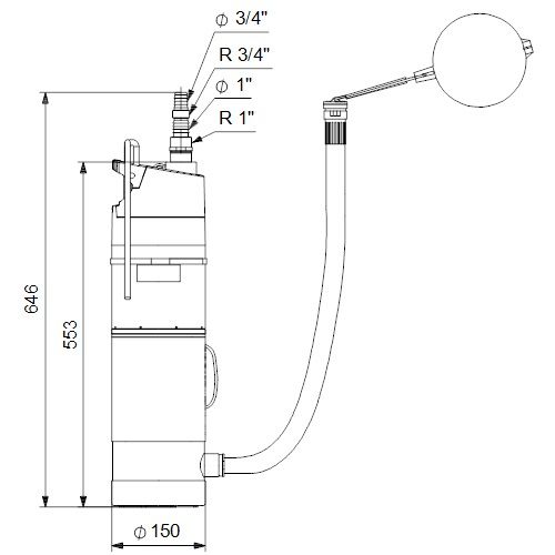 Panardinamas siurblys šuliniui SBA 3-45 AW GRUNDFOS